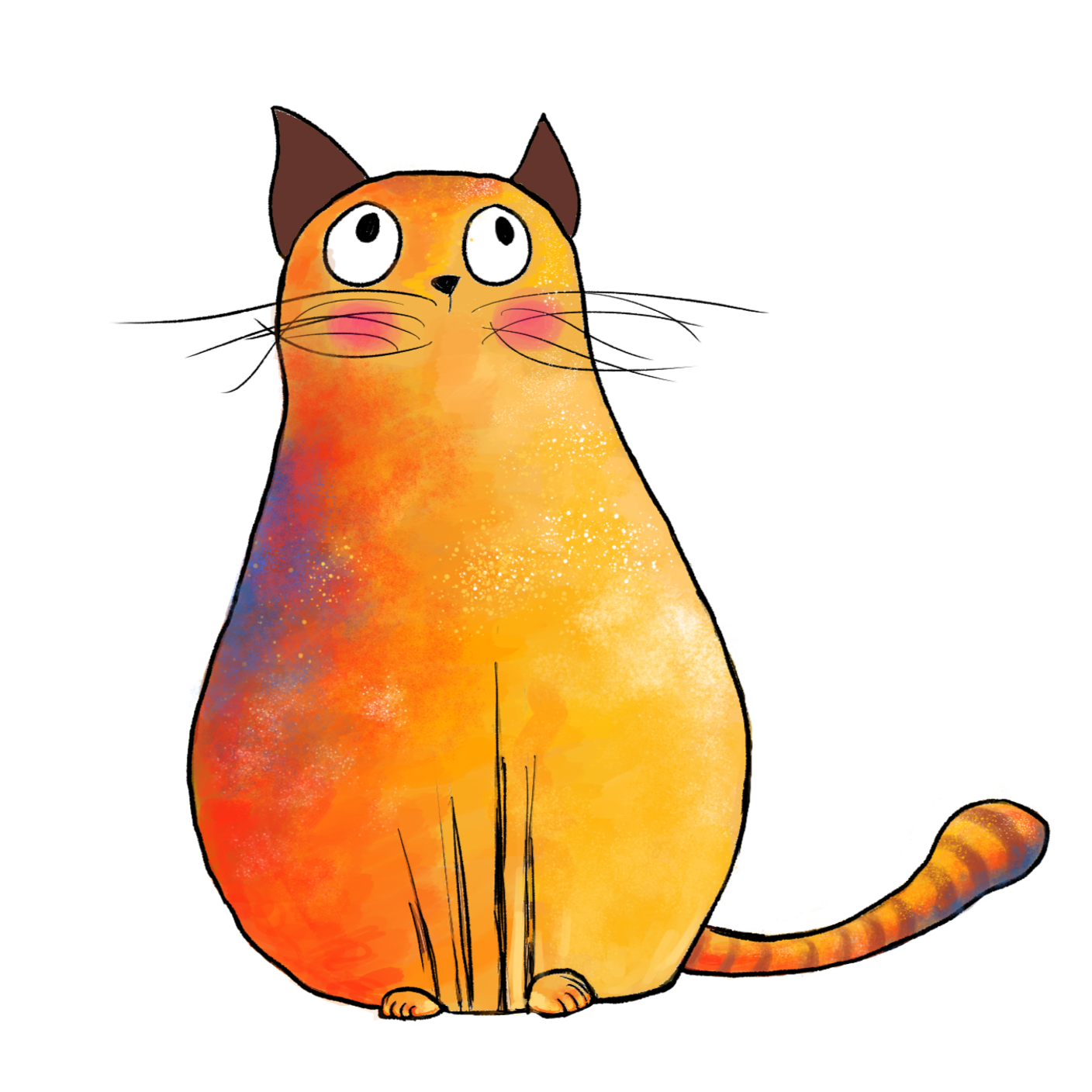 2" Vinyl Sticker - Tangerine Cat