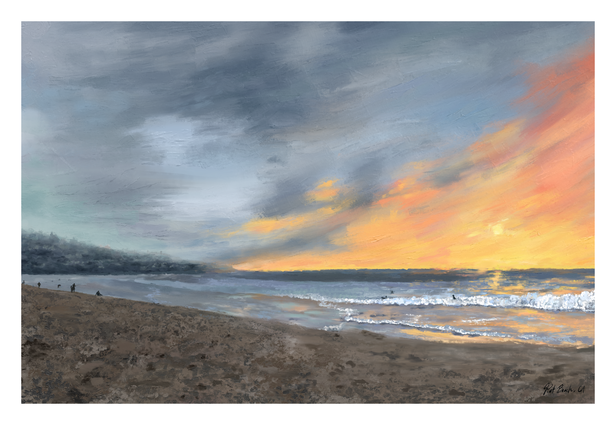 "Sunset at Rat beach" - 5x7 Inch Print